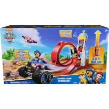 Mancs őrjárat - Rescue Wheels: interaktív torony hurok pályával, 106cm magas, Chase rendőrautója, Paw Patrol