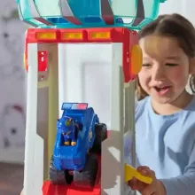 Mancs őrjárat - Rescue Wheels: interaktív torony hurok pályával, 106cm magas, Chase rendőrautója, Paw Patrol