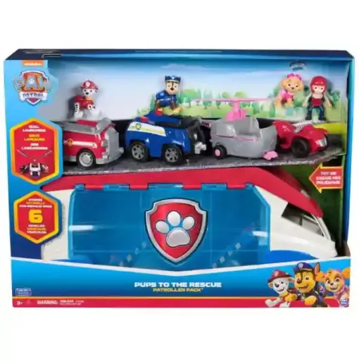 Mancs őrjárat - Paw Patroller csapatszállító kamion hanggal, 4 figurával és járművel