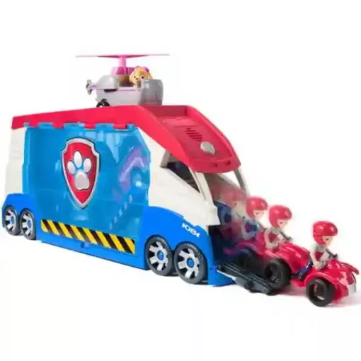 Mancs őrjárat - Paw Patroller csapatszállító kamion hanggal, 4 figurával és járművel