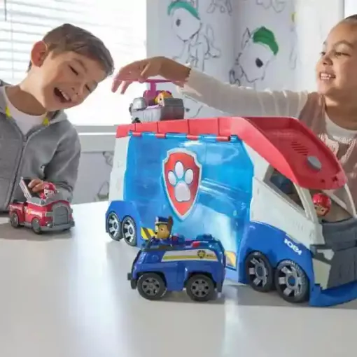 Mancs őrjárat - Paw Patroller csapatszállító kamion hanggal, 4 figurával és járművel