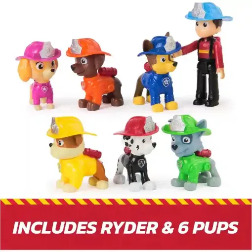 Mancs őrjárat - Fire Rescue: Tűzoltók ajándékszett 6db kutyi és 1db Ryder figurával, Paw Patrol