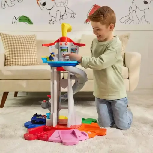 Mancs őrjárat - Óriás interaktív őrtorony Chase figurával és rendőrautóval, Paw Patrol