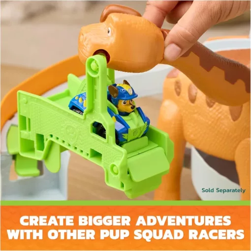 Mancs őrjárat: A dínófilm - Pup Squad dinós versenypálya Marshall kisautóval, Paw Patrol