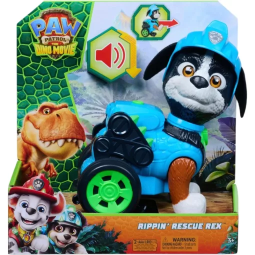 Mancs őrjárat: A dínófilm - Hátrahúzós interaktív Rex figura, Paw Patrol