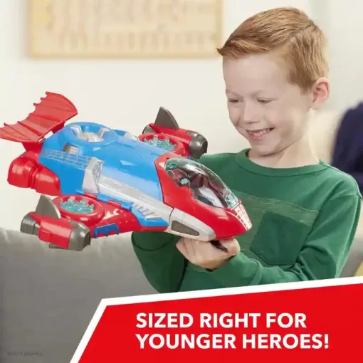 Hasbro Marvel Super Hero Adventures repülőgép Pókember figurával 13cm, Spiderman