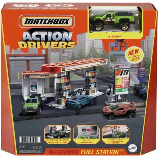 Mattel Matchbox töltőállomás játékszett kisautóval