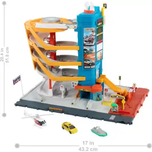 Mattel Matchbox 5 emeletes garázs járművekkel és lifttel