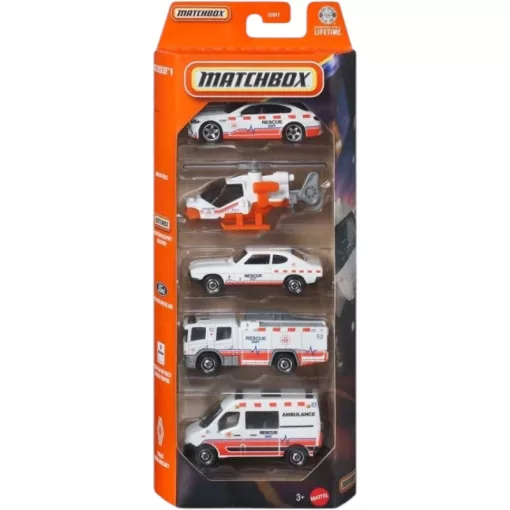 Mattel Matchbox kisautók 5 darabos szett - MBX Rescue V