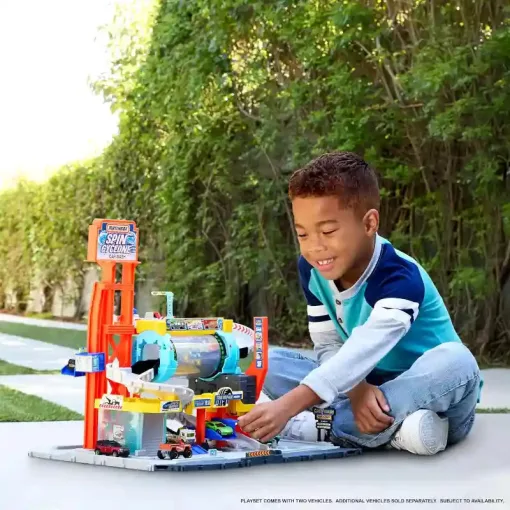 Mattel Matchbox Spin Cyclone autómosó játékszett kisautóval