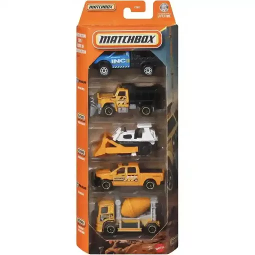 Mattel Matchbox kisautók 5 darabos szett - Construction Crew