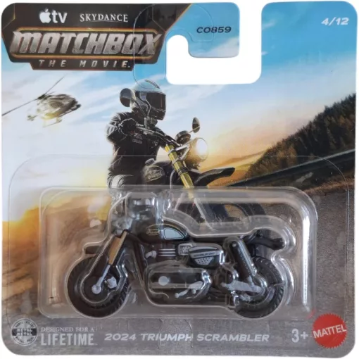 Mattel Matchbox: The Movie 2024 Triumph Scrambler kismotor