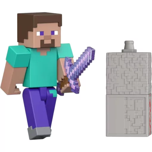 Mattel Minecraft Redstone Charged Steve akciófigura kiegészítőkkel