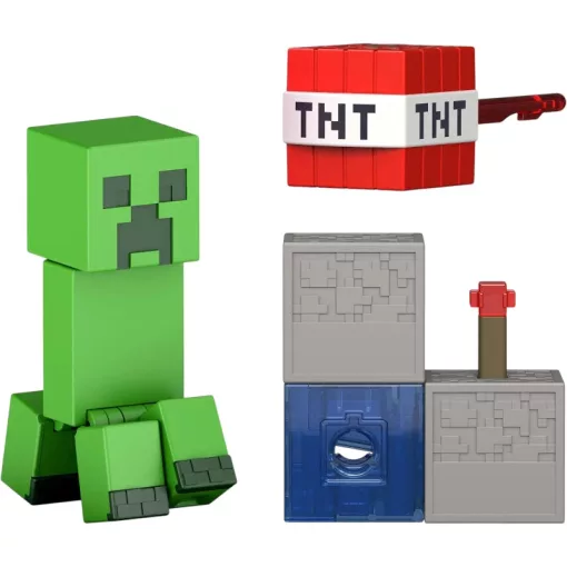 Mattel Minecraft Redstone Charged Creeper akciófigura kiegészítőkkel