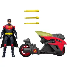 Mattel DC Premier Batman - Robin akciófigura és motorja kilövővel 16cm