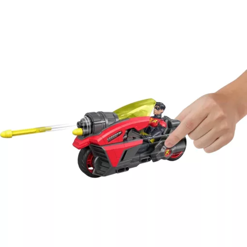 Mattel DC Premier Batman - Robin akciófigura és motorja kilövővel 16cm