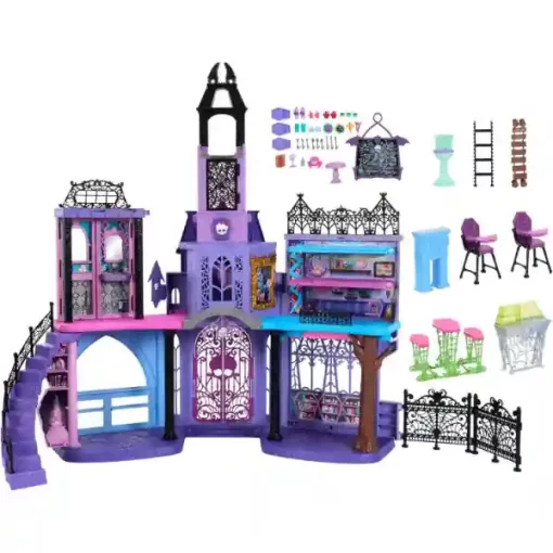 Mattel Monster High óriás rémséges egyetem bútorokkal és kiegészítőkkel, Haunted High School