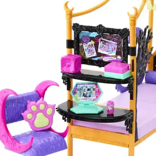 Mattel Monster High Clawdeen Wolf és Draculaura rémesen menő hálószobája babákkal