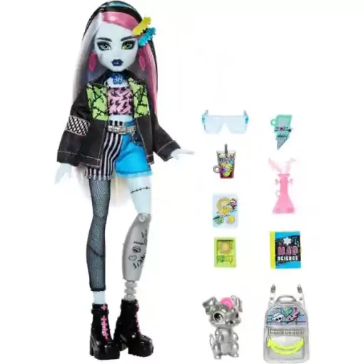 Mattel Monster High - Frankie Stein baba kutyus kisállattal