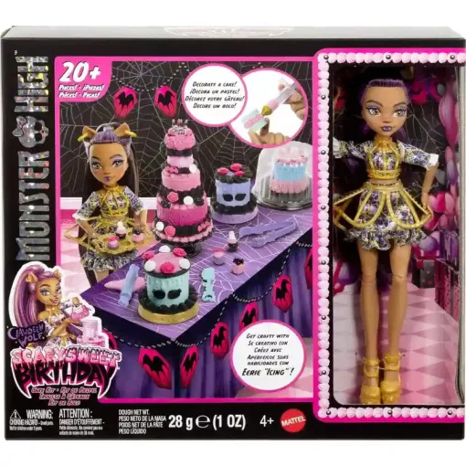 Mattel Monster High Scary Sweet Birthday tortakészítő szett Clawdeen Wolf babával