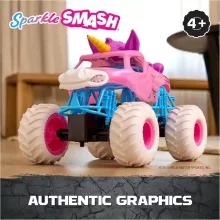 Monster Jam távirányítós RC Sparkle Smash unikornis monster truck autó 32cm