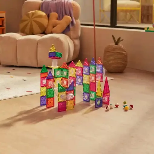 Magnetic Tiles 125db-os mágneses golyópálya építőjáték