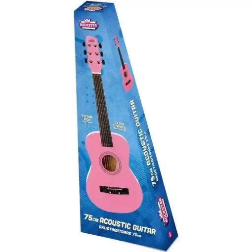 Rockstar Junior 6 húros akusztikus rózsaszín gitár gyerekeknek