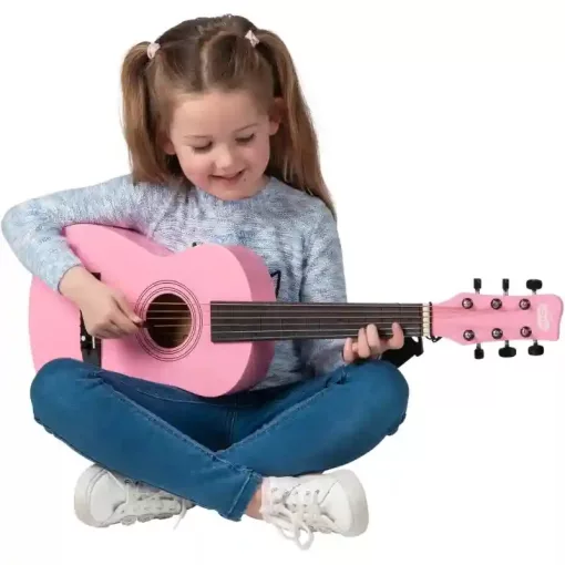 Rockstar Junior 6 húros akusztikus rózsaszín gitár gyerekeknek