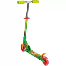 Dinós fémvázas összecsukható kétkerekű gyerek roller lábfékkel, LED világítással