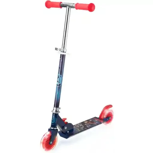 Marvel Bosszúállók fémvázas összecsukható kétkerekű gyerek roller lábfékkel, LED világítással