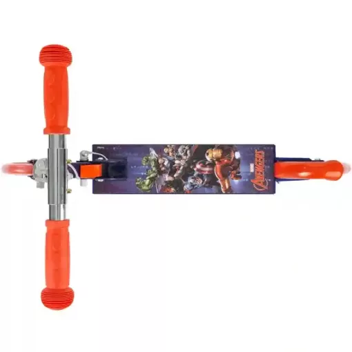 Marvel Bosszúállók fémvázas összecsukható kétkerekű gyerek roller lábfékkel, LED világítással