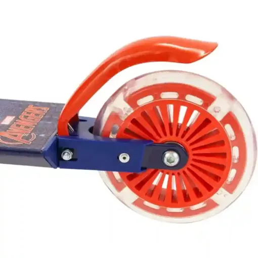 Marvel Bosszúállók fémvázas összecsukható kétkerekű gyerek roller lábfékkel, LED világítással