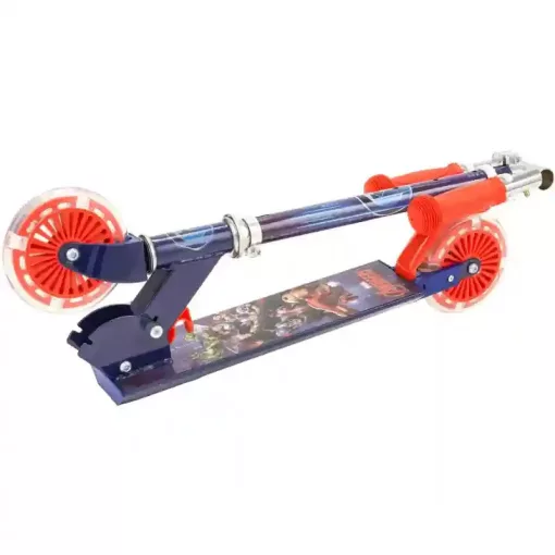 Marvel Bosszúállók fémvázas összecsukható kétkerekű gyerek roller lábfékkel, LED világítással