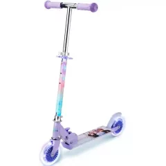   Disney Jégvarázs fémvázas összecsukható kétkerekű gyerek roller lábfékkel, LED világítással