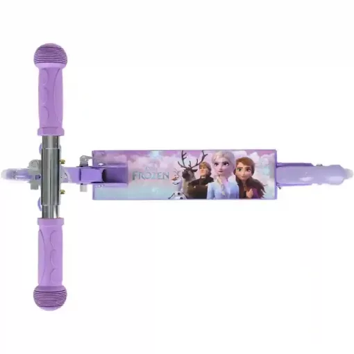 Disney Jégvarázs fémvázas összecsukható kétkerekű gyerek roller lábfékkel, LED világítással