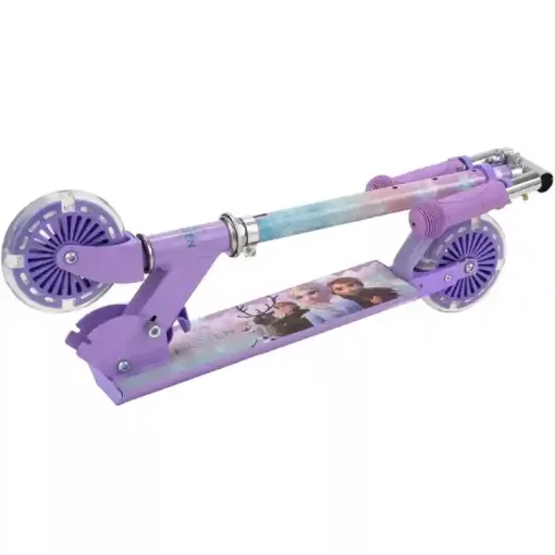 Disney Jégvarázs fémvázas összecsukható kétkerekű gyerek roller lábfékkel, LED világítással