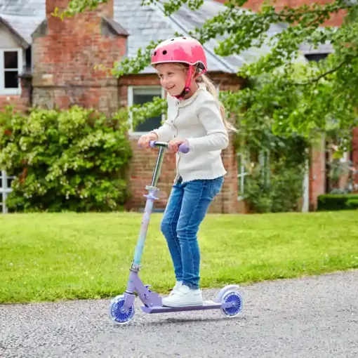 Disney Jégvarázs fémvázas összecsukható kétkerekű gyerek roller lábfékkel, LED világítással