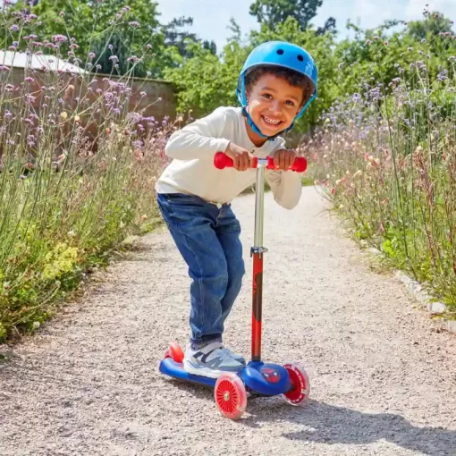 Marvel Pókember fémvázas háromkerekű gyerek roller lábfékkel, LED világítással