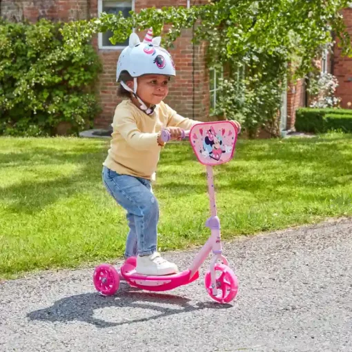 Disney Minnie egér fémvázas háromkerekű gyerek roller LED világítással