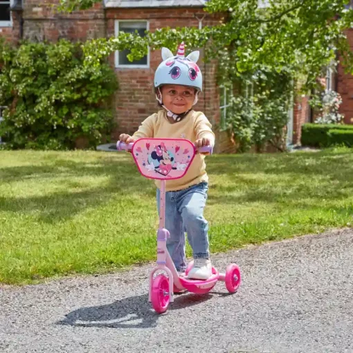 Disney Minnie egér fémvázas háromkerekű gyerek roller LED világítással