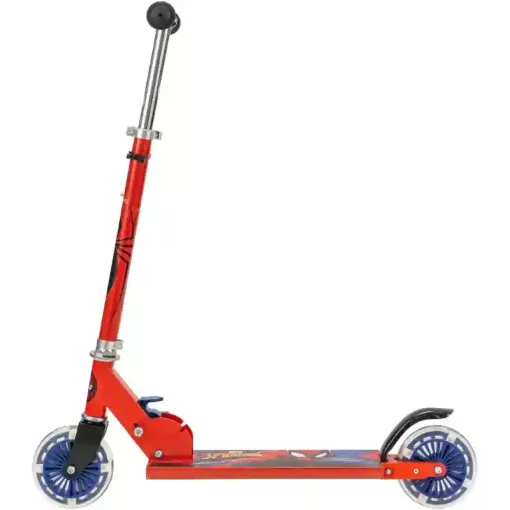 Marvel Pókember fémvázas összecsukható kétkerekű gyerek roller lábfékkel, LED világítással