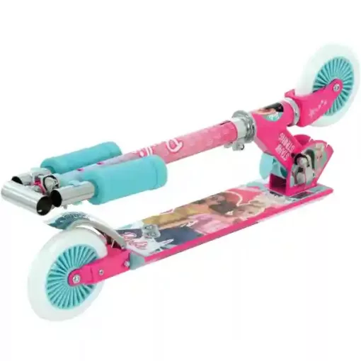 Barbie fémvázas összecsukható kétkerekű gyerek roller lábfékkel