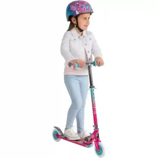 Barbie fémvázas összecsukható kétkerekű gyerek roller lábfékkel