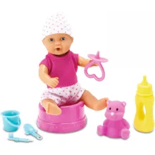 Simba Toys New Born Baby - Itatható pisilős játékbaba babakocsival és kiegészítőkkel