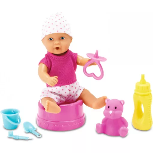 Simba Toys New Born Baby - Itatható pisilős játékbaba babakocsival és kiegészítőkkel