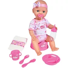 Simba Toys New Born Baby - 6 funkciós, interaktív lány baba 43cm (105039005)