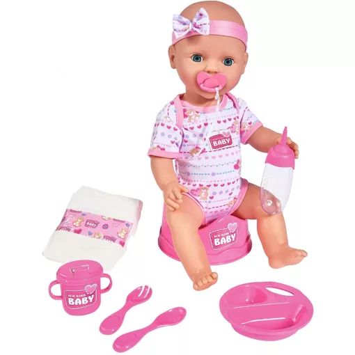 Simba Toys New Born Baby - 6 funkciós, interaktív lány baba 43cm (105039005)