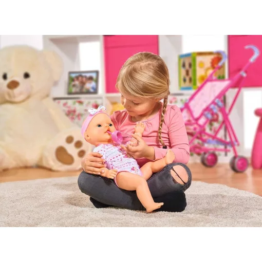 Simba Toys New Born Baby - 6 funkciós, interaktív lány baba 43cm (105039005)