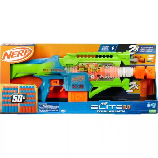 Hasbro Nerf Elite 2.0 Double Punch motorizált játék szivacslövő fegyver 50db lövedékkel