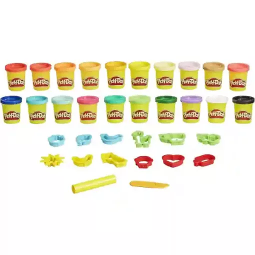 Hasbro Play-Doh 20 tégelyes színes gyurma készlet formákkal tárolódobozban